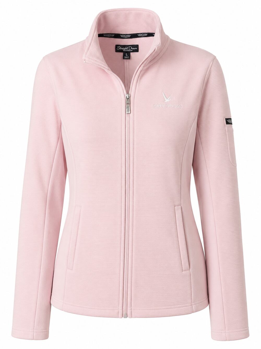 Straight Down x Grey Goose Pink Ribbed Full Zip Golf Jacket Women's Large